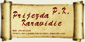 Prijezda Karavidić vizit kartica